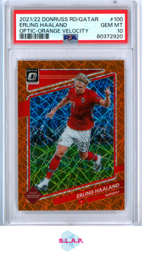 Erling Haaland 2021 Panini Donruss Optic Orange Velocity