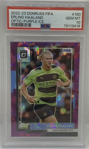 Erling Haaland 2022 Panini Donruss Optic Purple Ice Prizm /99