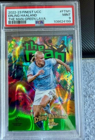 Erling Haaland 2022 Topps Finest UEFA Club Competitions Green Lava /99