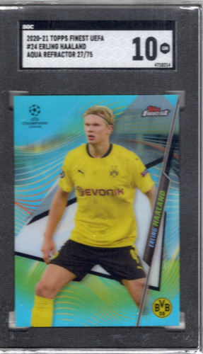 Erling Haaland 2021 Topps Finest Aqua Refractor