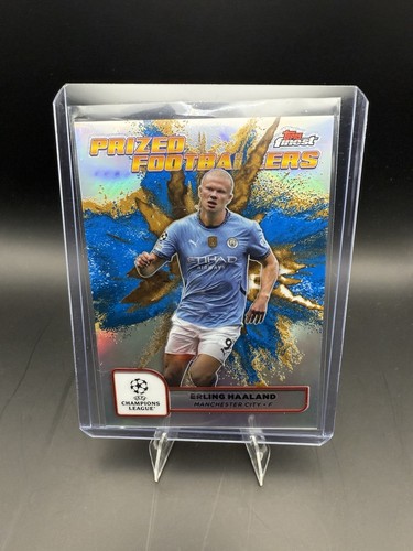 Erling Haaland 2024 Topps Finest Blue Gold