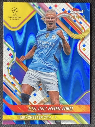 Erling Haaland 2024 Topps Finest Blue Raywave Refractor /150