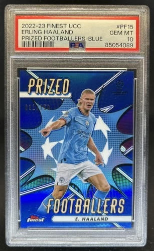 Erling Haaland 2022 Panini Finest Blue Refractor /150