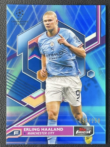 Erling Haaland 2022 Topps Finest Blue Refractor /250