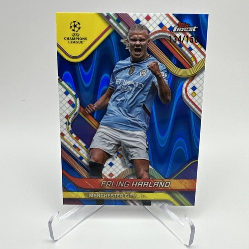 Erling Haaland 2024 Topps Finest Blue Wave /150