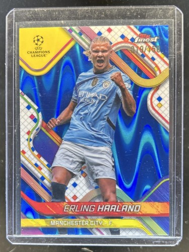 Erling Haaland 2024 Topps Finest Blue Wave Refractor /150