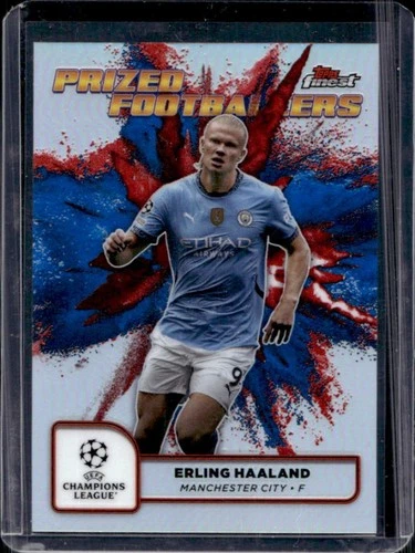 Erling Haaland 2024 Topps Finest Blue/Red Refractor #PFF-22
