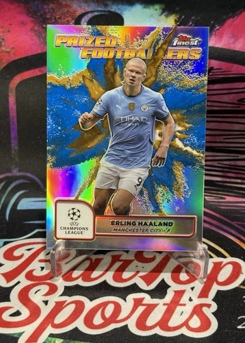 Erling Haaland 2024 Topps Finest Fusión Azul Oro