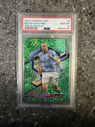 Erling Haaland 2022 Topps Finest Green Speckle Refractor 035/125