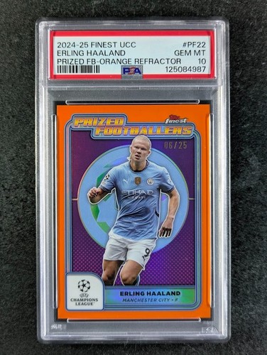Erling Haaland 2024 Topps Finest Orange Refractor /25