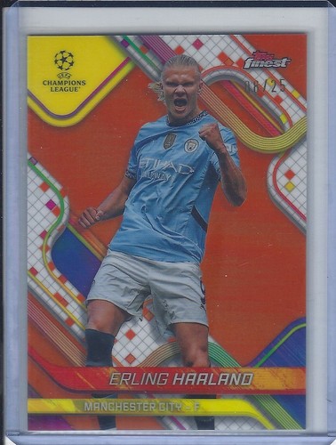 Erling Haaland 2024 Topps Finest Orange Refractor /25