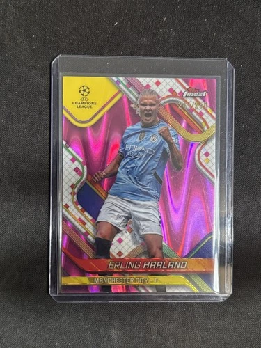Erling Haaland 2024 Topps Finest Pink Raywave /250