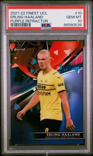 Erling Haaland 2021 Topps Finest Purple /299