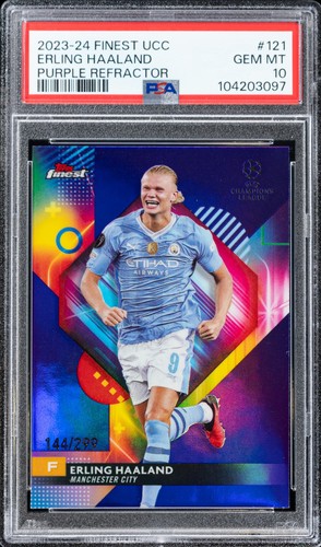 Erling Haaland 2023 Topps Finest Purple Refractor /299