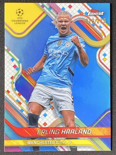 Erling Haaland 2024 Topps Finest Sky Blue Refractor /275