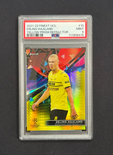 Erling Haaland 2021 Topps Finest Yellow Refractor /250