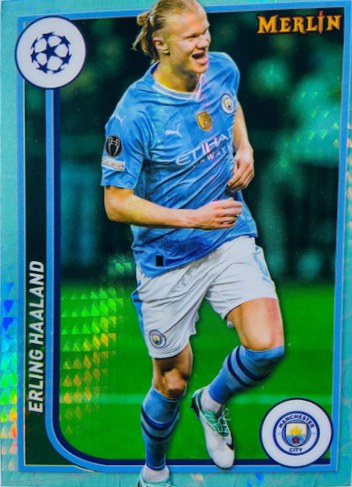 Erling Haaland 2023 Topps Merlin Chrome Aqua Prism