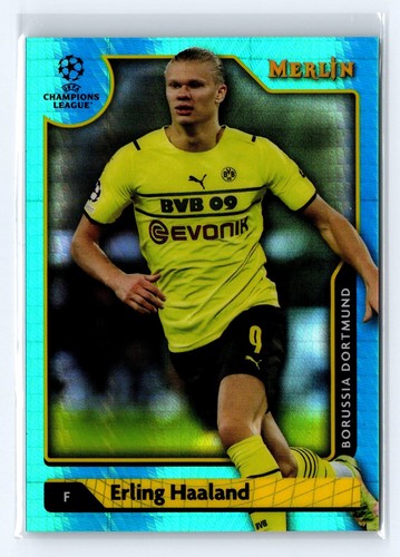 Erling Haaland 2021 Topps Merlin Chrome Aqua Prism
