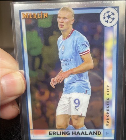 Erling Haaland 2023 Topps Merlin Chrome Aqua Prism Refractor