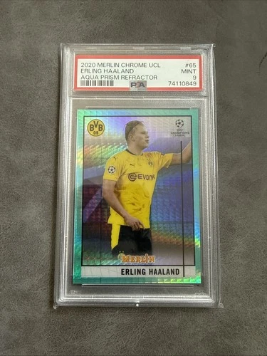 Erling Haaland 2020 Topps Merlin Chrome Aqua Refractor