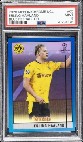 Erling Haaland 2020 Topps Merlin Chrome Blue /75