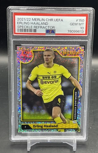 Erling Haaland 2021 Panini Merlin Chrome Blue Refractor /125