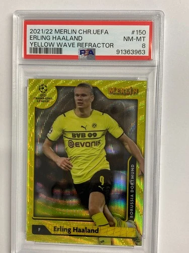 Erling Haaland 2021 Topps Merlin Chrome Giallo (Yellow) 014/225
