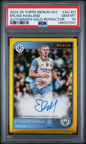 Erling Haaland 2024 Topps Merlin Chrome Gold /50