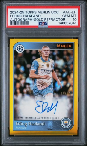 Erling Haaland 2024 Topps Merlin Chrome Gold /50