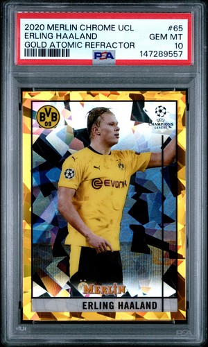 Erling Haaland 2020 Topps Merlin Chrome Gold Atomic /50