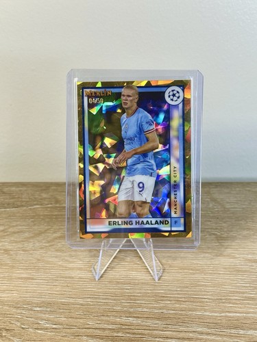 Erling Haaland 2022 Topps Merlin Chrome Gold Atomic Refractor /50