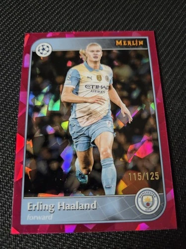 Erling Haaland 2024 Topps Merlin Chrome Magenta Atomic /125