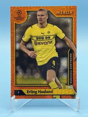 Erling Haaland 2021 Topps Merlin Chrome Orange Mojo /25