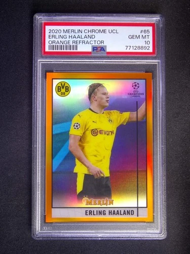 Erling Haaland 2020 Panini Merlin Chrome Orange Refractor /25