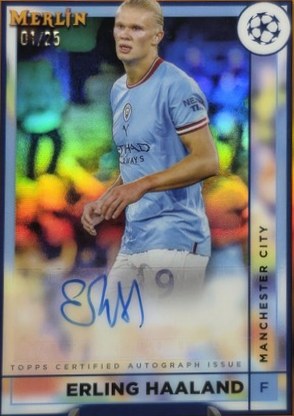 Erling Haaland 2022 Topps Merlin Chrome Orange Refractor /25