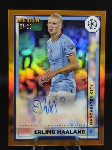 Erling Haaland 2023 Topps Merlin Chrome Orange Refractor /25