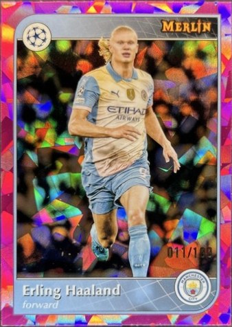 Erling Haaland 2024 Topps Merlin Chrome Pink Atomic Refractor /199