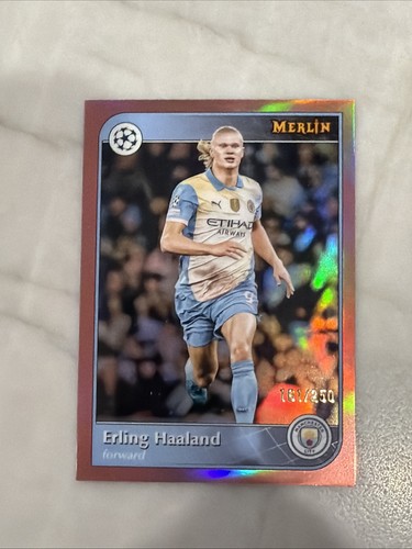 Erling Haaland 2024 Topps Merlin Chrome Pink Gold Refractor #73