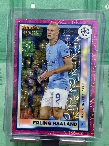 Erling Haaland 2022 Topps Merlin Chrome Pink Mojo /275