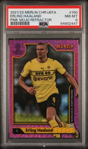 Erling Haaland 2021 Topps Merlin Chrome Pink Mojo Refractor /275