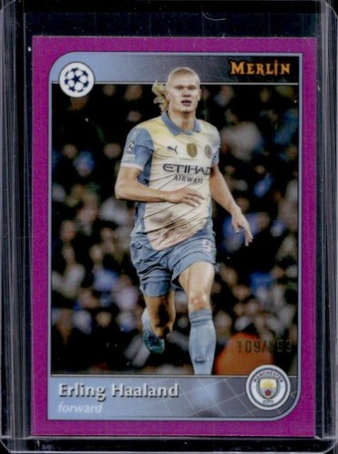Erling Haaland 2024 Topps Merlin Chrome Pink Refractor /199
