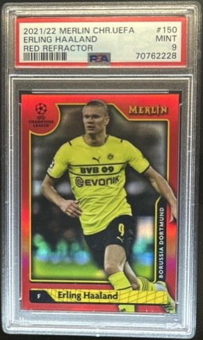 Erling Haaland 2021 Topps Merlin Chrome Red Refractor /10