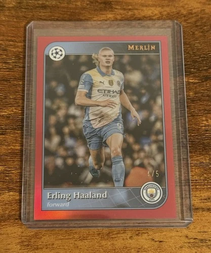 Erling Haaland 2025 Topps Merlin Chrome Red Refractor /5