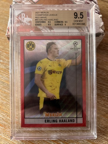 Erling Haaland 2021 Topps Merlin Chrome Red Wave Refractor /5
