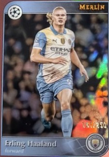 Erling Haaland 2024 Topps Merlin Chrome Rose Gold Refractor /250