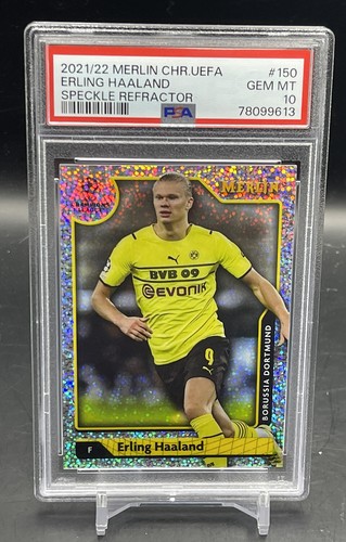 Erling Haaland 2021 Panini Merlin Chrome Speckle Refractor /125