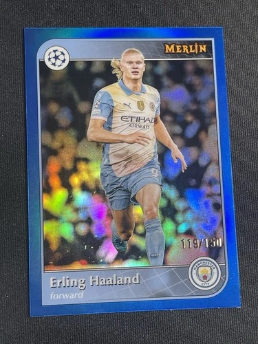 Erling Haaland 2024 Topps Merlin Chrome True Blue /150