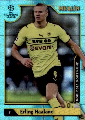 Erling Haaland 2021 Topps Merlin Chrome UEFA Aqua Prizm Refractor #150