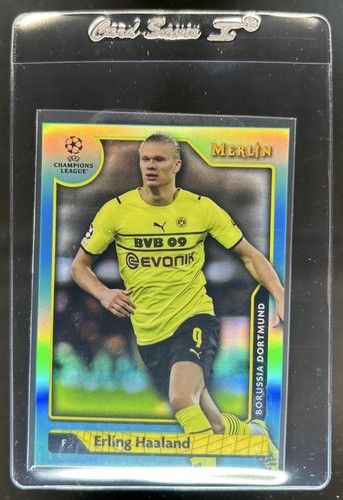 Erling Haaland 2021 Topps Merlin Chrome UEFA Aqua Refractor /199