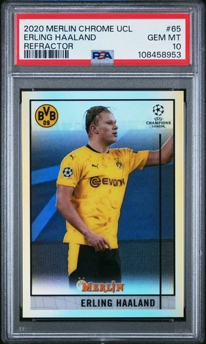 Erling Haaland 2020 Topps Merlin Chrome UEFA Champions Refractor